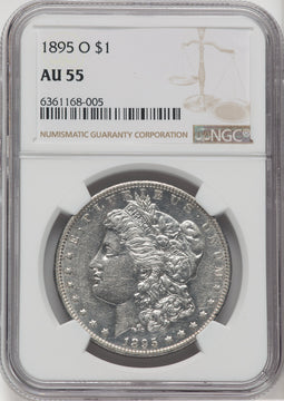 1895-O $1 Morgan Dollar NGC AU55