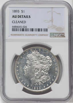 1893 $1 Morgan Dollar Details NGC AU50
