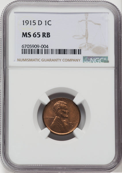 1915-D 1C RB Lincoln Cent NGC MS65 | LCR Coin