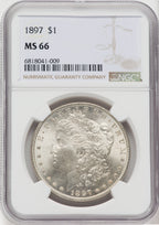 1897 $1 Morgan Dollar NGC MS66