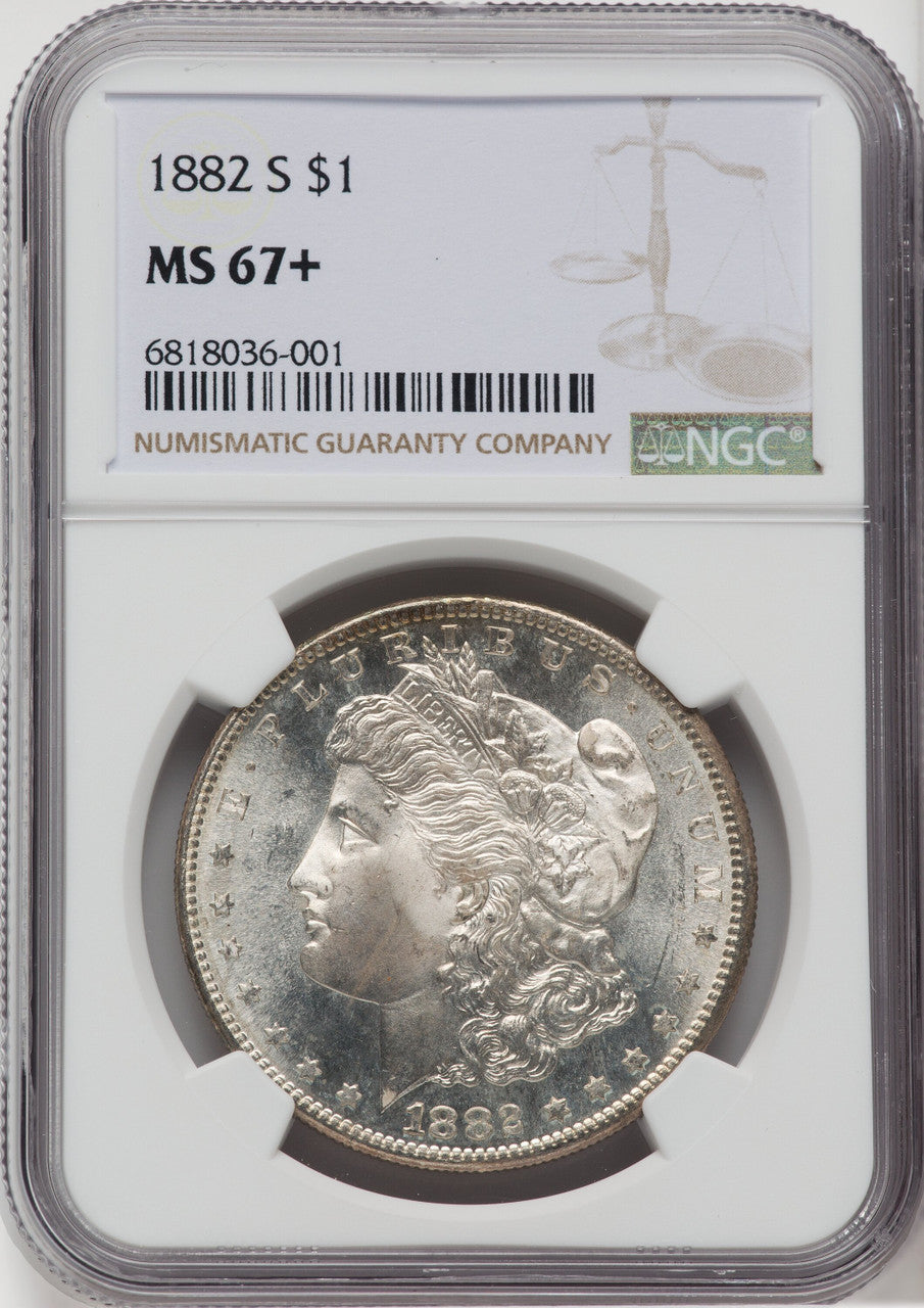 1882-S $1 NGC Plus Morgan Dollar NGC MS67+