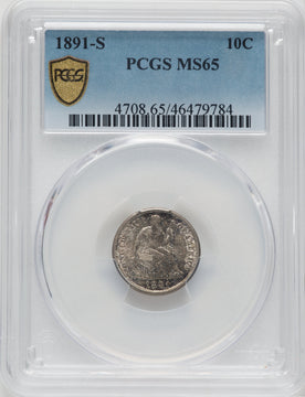 1891-S 10C Seated Dime PCGS MS65