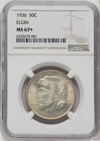 1936 50C Elgin NGC Plus Commemorative Silver NGC MS67+