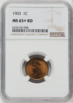 1903 1C RD NGC Plus Indian Cent NGC MS65+