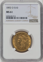 1892-O $10 Liberty Eagle NGC MS61