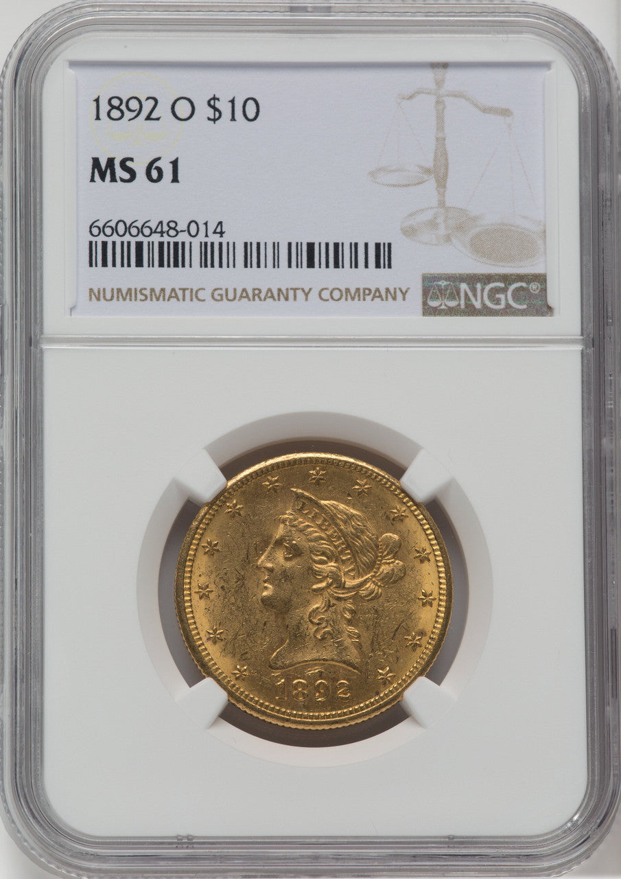 1892-O $10 Liberty Eagle NGC MS61