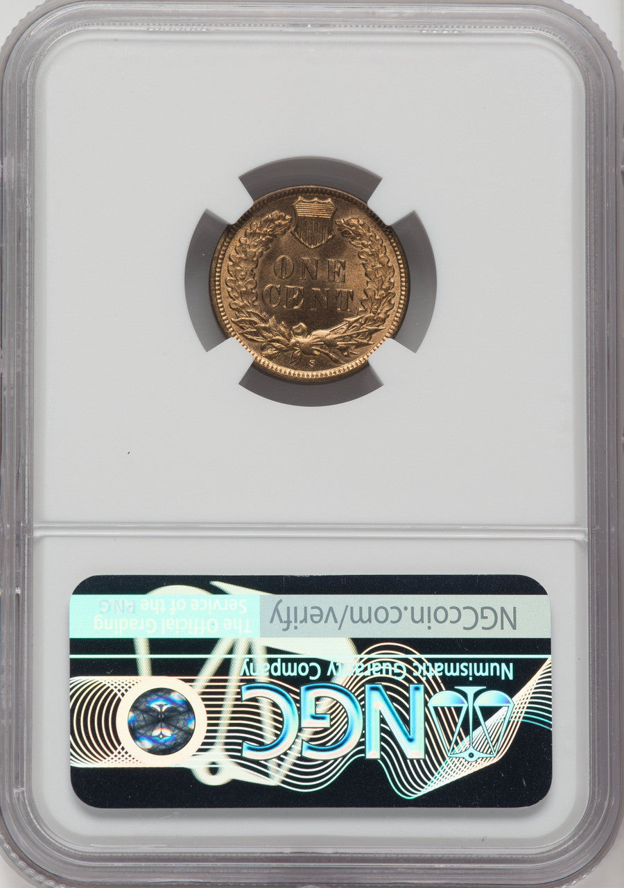 1908-S 1C RD NGC Plus Indian Cent NGC MS66+