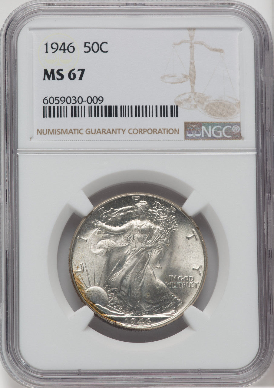 1946 50C Walking Liberty Half Dollar NGC MS67