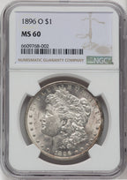 1896-O $1 Morgan Dollar NGC MS60