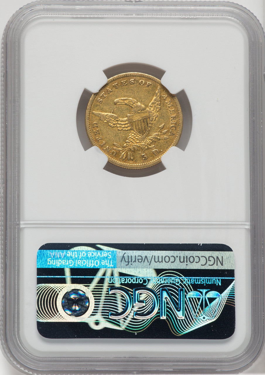 1838 $5 Classic Half Eagle NGC AU53