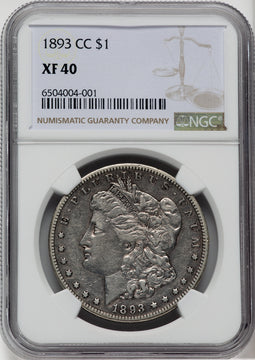 1893-CC $1 Morgan Dollar NGC XF40