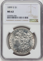 1899-S $1 Morgan Dollar NGC MS62