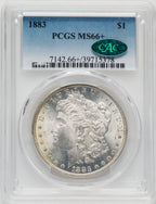 1883 $1 CAC Morgan Dollar PCGS MS66+
