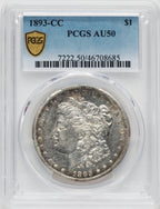 1893-CC $1 Morgan Dollar PCGS AU50