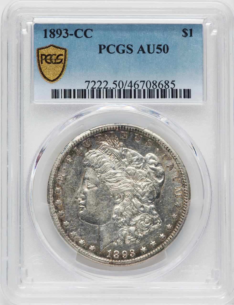1893-CC $1 Morgan Dollar PCGS AU50
