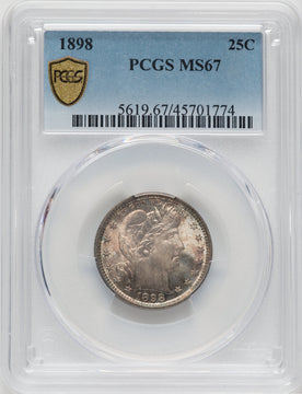 1898 25C Barber Quarter PCGS MS67