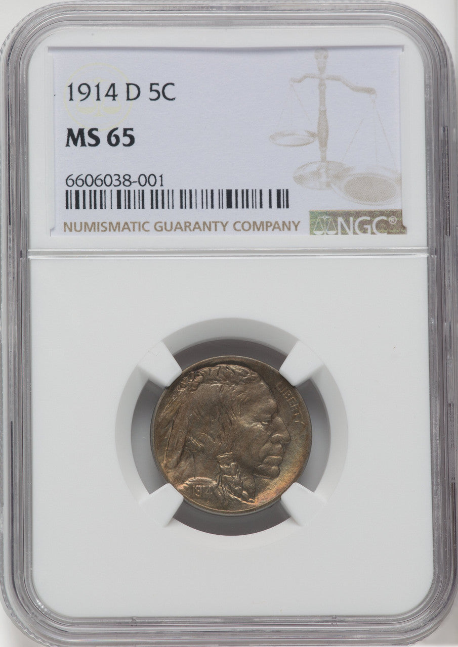 1914-D 5C Buffalo Nickel NGC MS65