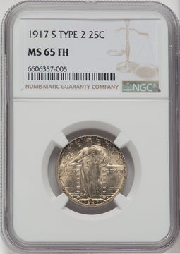 1917-S Type Two FH Standing Liberty Quarter NGC MS65