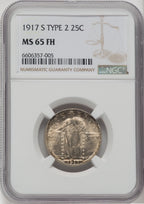 1917-S Type Two FH Standing Liberty Quarter NGC MS65