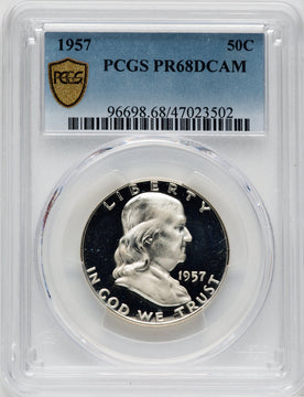 1957 50C Proof Franklin Half Dollar PCGS PR68