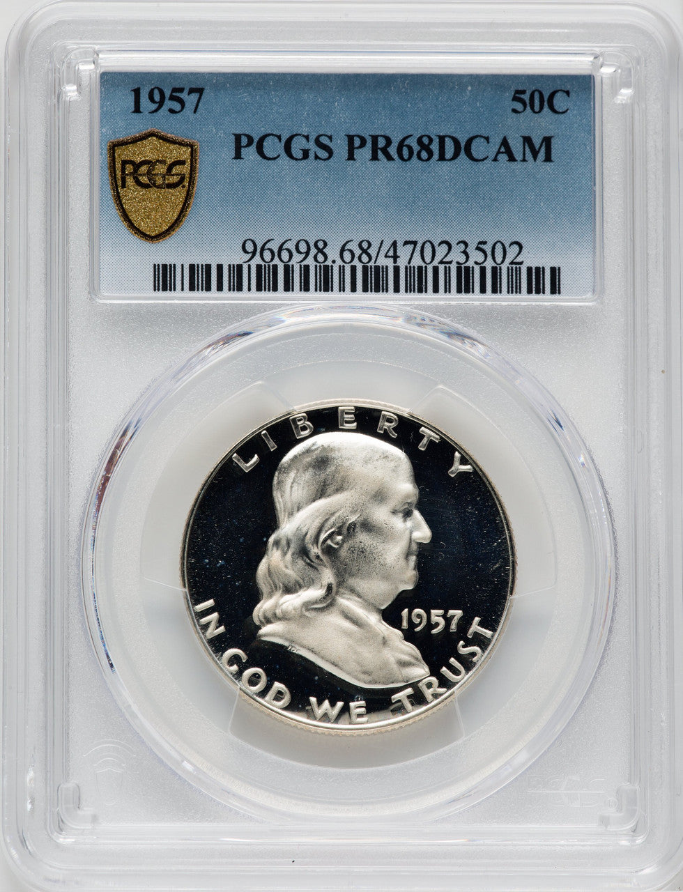 1957 50C Proof Franklin Half Dollar PCGS PR68