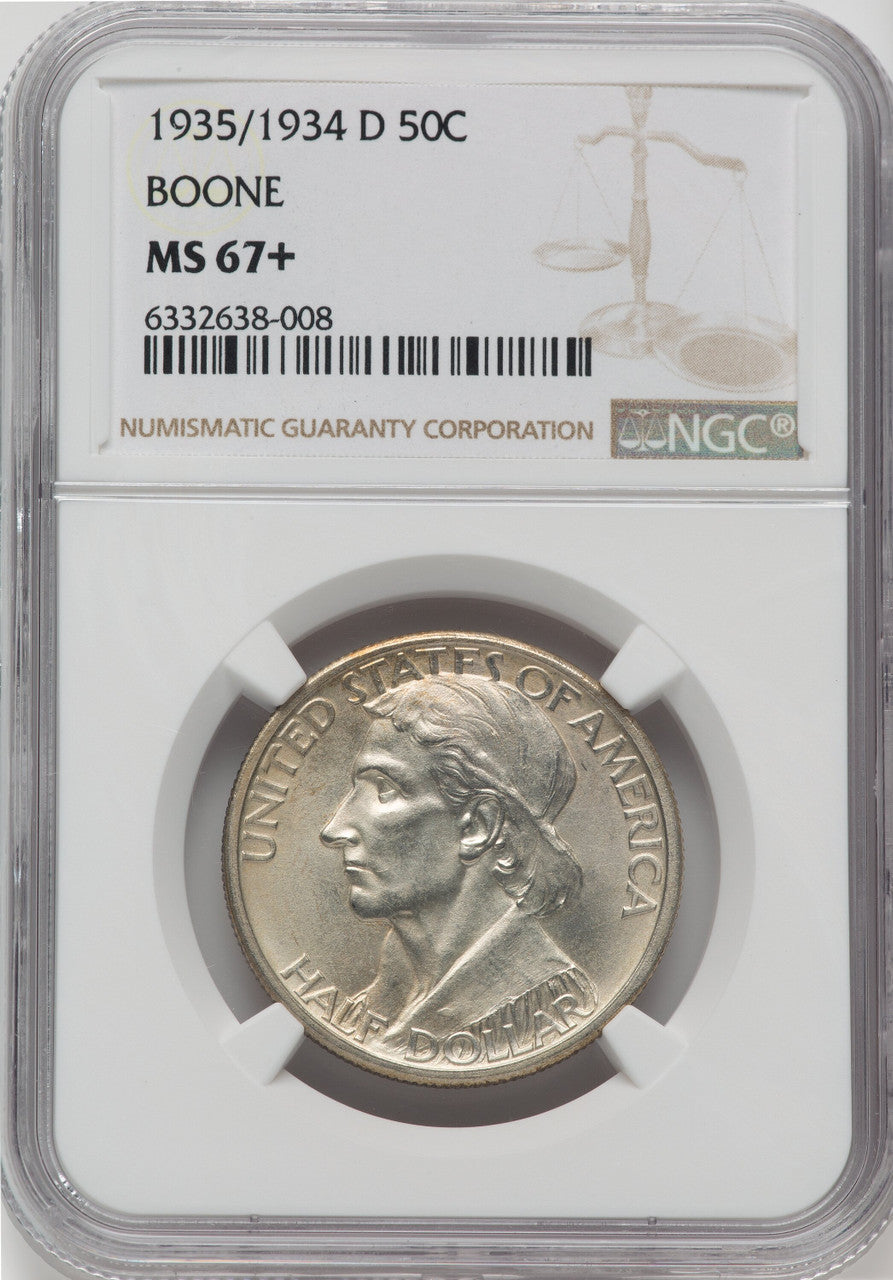 1935/34-D 50C Boone NGC Plus Commemorative Silver NGC MS67+