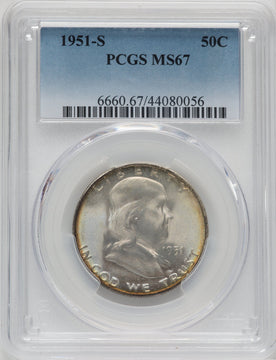 1951-S 50C Franklin Half Dollar PCGS MS67