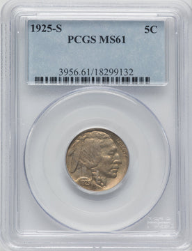1925-S 5C Buffalo Nickel PCGS MS61