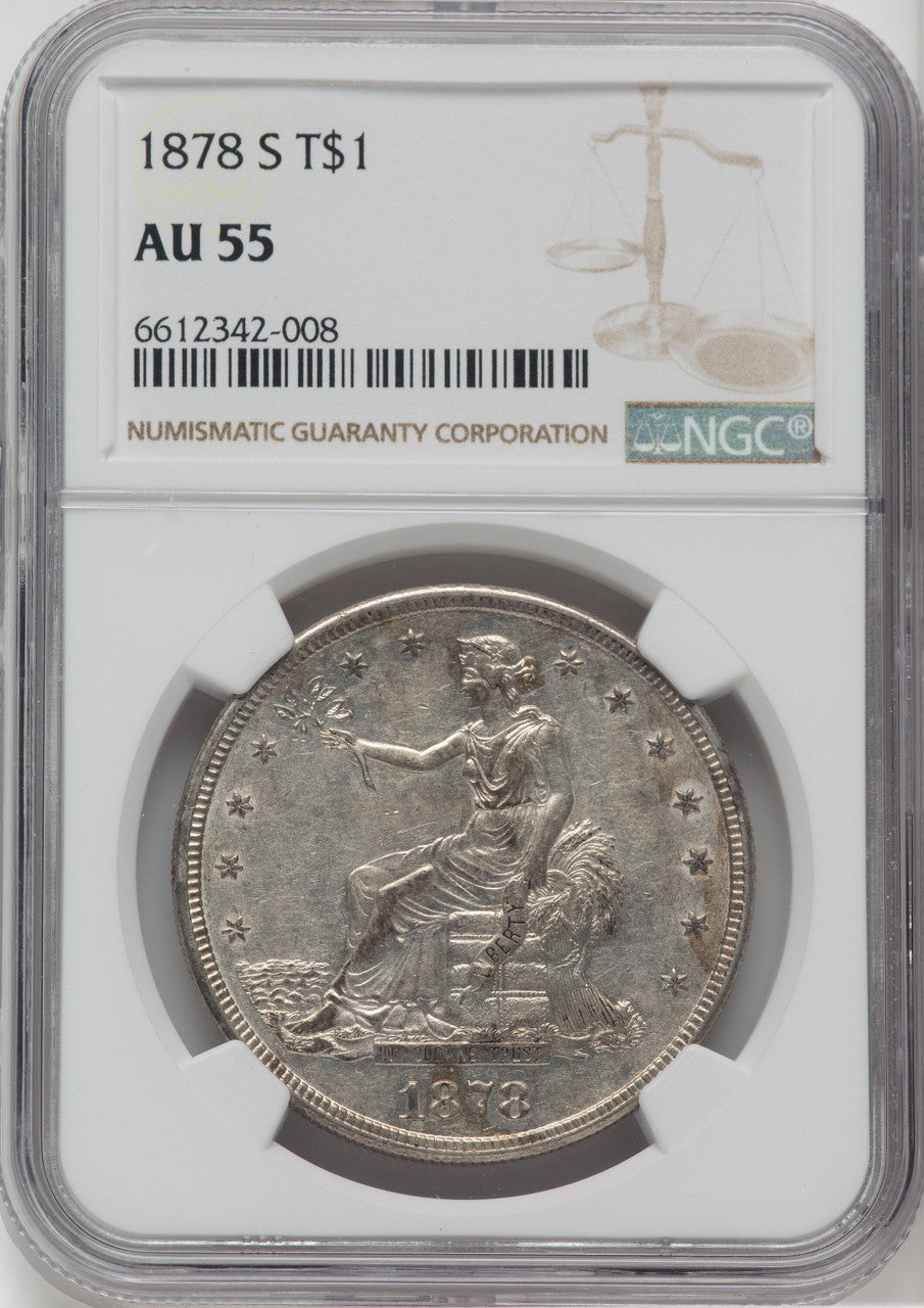 1878-S T$1 Trade Dollar NGC AU55
