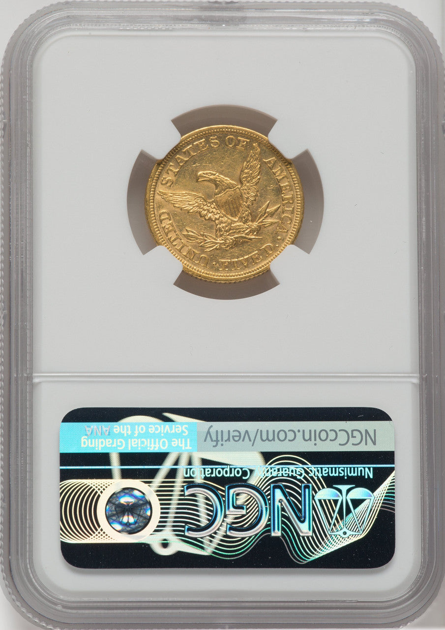 1854 $5 FS-101 DDO Liberty Half Eagle NGC AU58