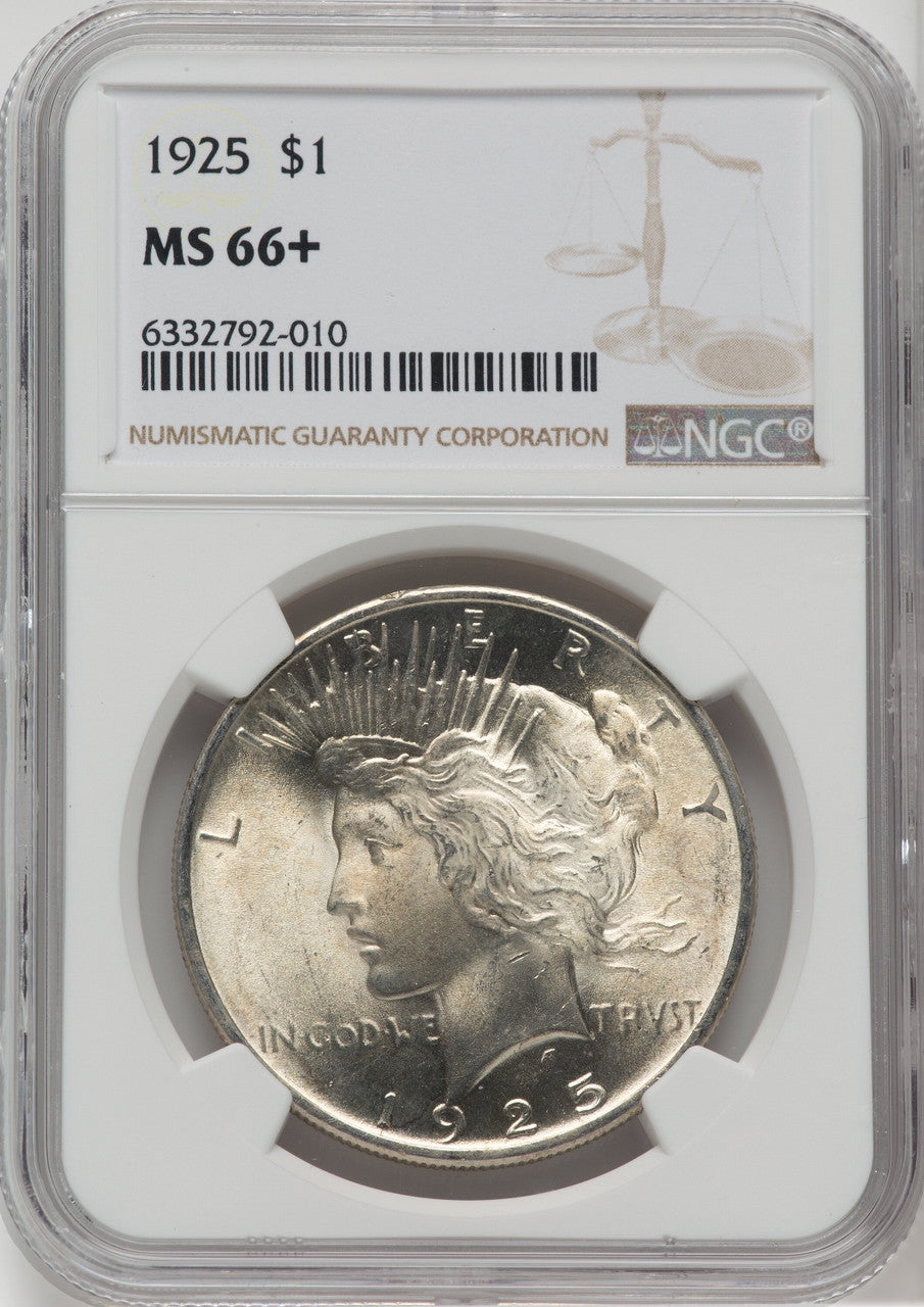1925 $1 Peace Dollar NGC MS66+