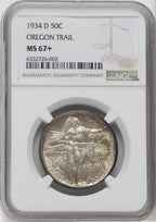 1934-D 50C Oregon NGC Plus Commemorative Silver NGC MS67+