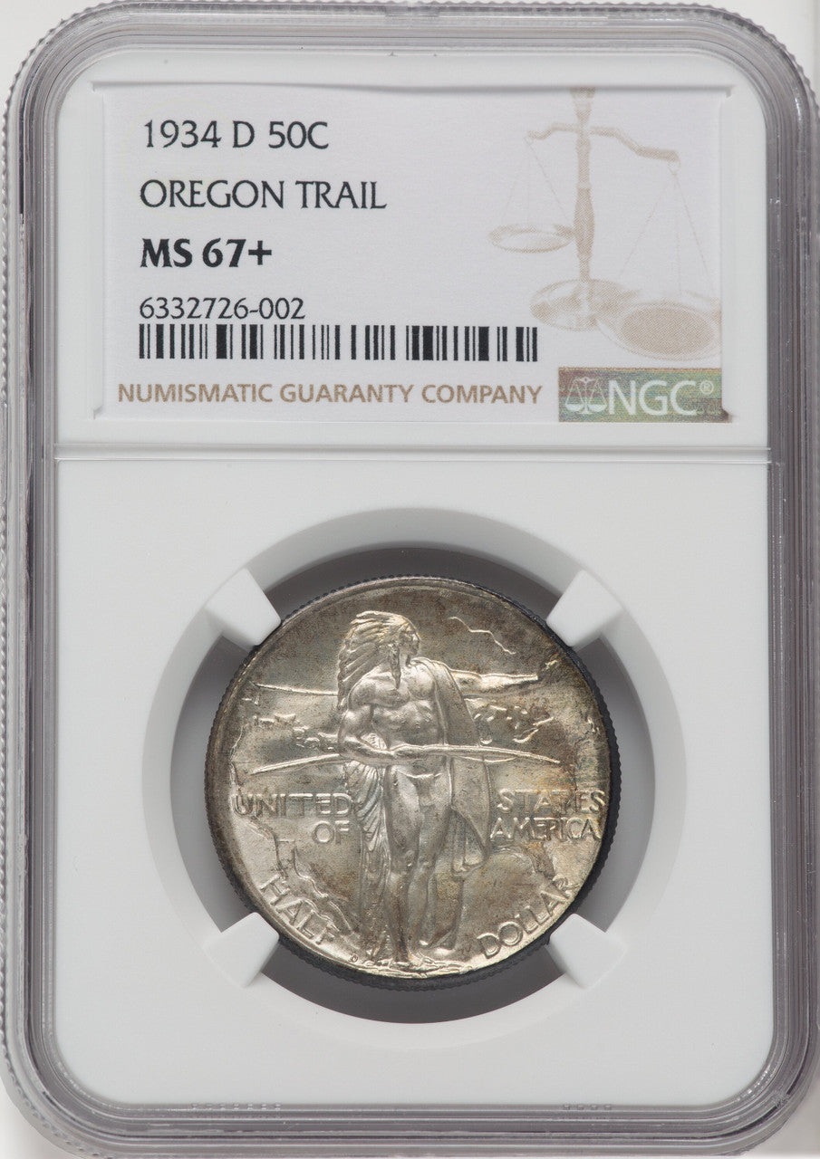 1934-D 50C Oregon NGC Plus Commemorative Silver NGC MS67+