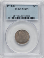 1912-D 5C Liberty Nickel PCGS MS65