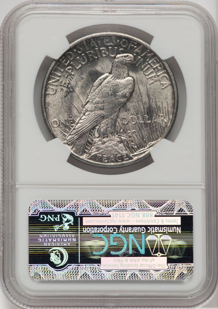 1921 $1 Peace Dollar NGC MS62