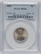 1899 5C Liberty Nickel PCGS MS66