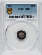 1871 3CS Proof Three Cent Silver PCGS PR67