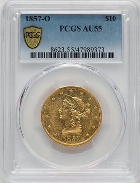 1857-O $10 Liberty Eagle PCGS AU55