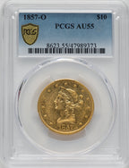 1857-O $10 Liberty Eagle PCGS AU55