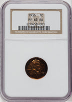 1936 1C TYPE 2 RD Proof Lincoln Cent NGC PR65