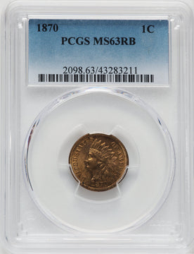 1870 1C RB Indian Cent PCGS MS63