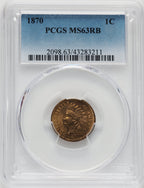 1870 1C RB Indian Cent PCGS MS63
