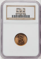 1904 1C RD Indian Cent NGC MS65