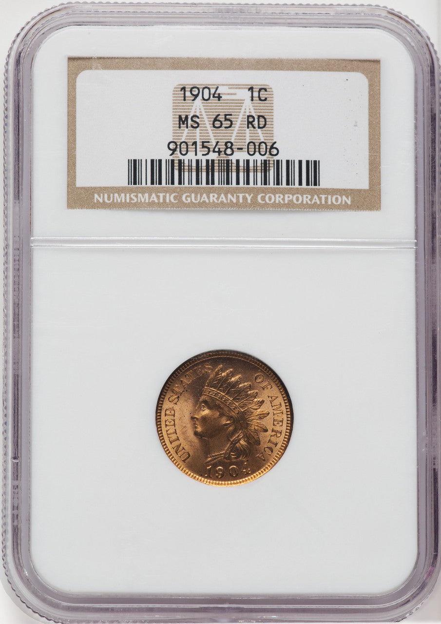 1904 1C RD Indian Cent NGC MS65