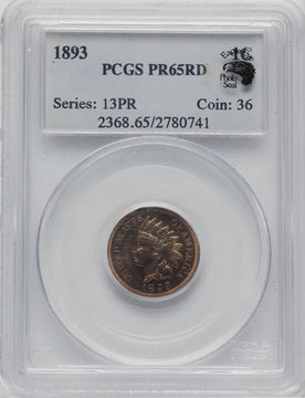 1893 1C RD Proof Indian Cent PCGS PR65