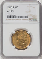 1916-S $10 Indian Eagle NGC AU55