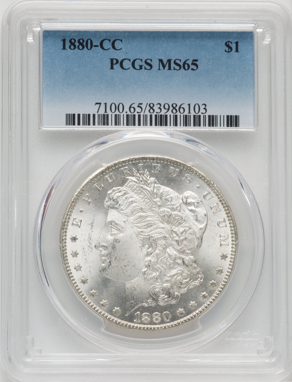 1880-CC $1 Morgan Dollar PCGS MS65
