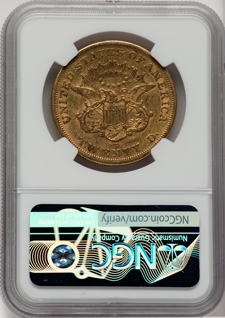1858-S $20 Liberty Double Eagle NGC XF45