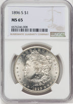 1896-S $1 Morgan Dollar NGC MS65