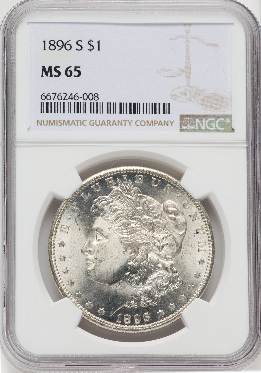 1896-S $1 Morgan Dollar NGC MS65